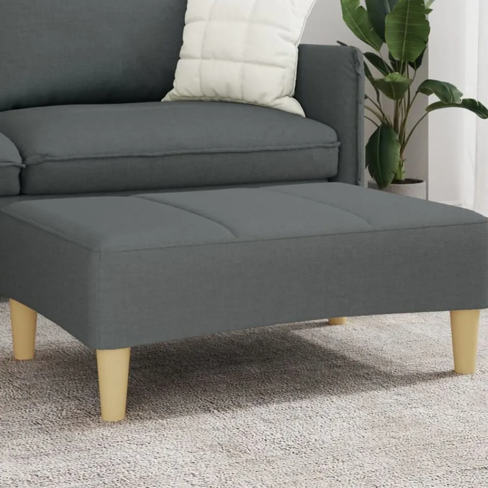 Poufs-vidaXL Repose-pied 77x55x31 cm tissu Gris foncé