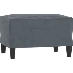 Poufs-vidaXL Repose-pied 60x50x41 cm Velours Gris foncé