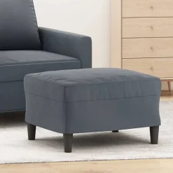 Poufs-vidaXL Repose-pied 60x50x41 cm Velours Gris foncé