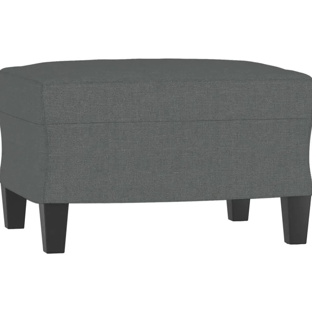 Poufs-vidaXL Repose-pied 60x50x41 cm Tissu Gris foncé