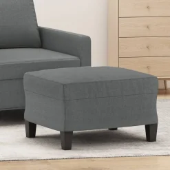 Poufs-vidaXL Repose-pied 60x50x41 cm Tissu Gris foncé