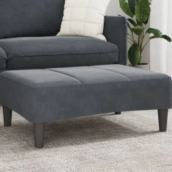 Poufs-vidaXL Repose-pied 77x55x31 cm velours Gris foncé