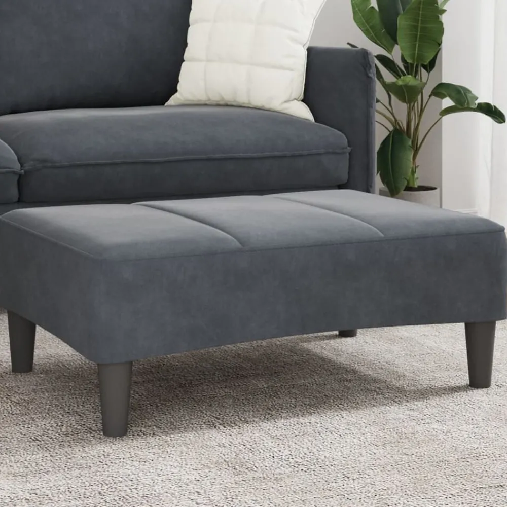 Poufs-vidaXL Repose-pied 77x55x31 cm velours Gris foncé