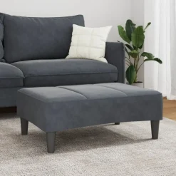 Poufs-vidaXL Repose-pied 77x55x31 cm velours Gris foncé