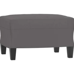 Poufs-vidaXL Repose-pied 60x50x41 cm Similicuir Gris