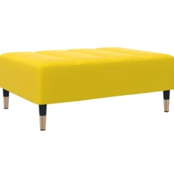 Poufs-vidaXL Repose-pied 77x55x31 cm velours Jaune