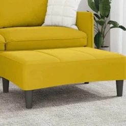 Poufs-vidaXL Repose-pied 77x55x31 cm velours Jaune