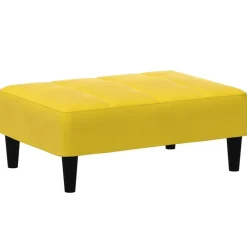 Poufs-vidaXL Repose-pied 77x55x31 cm velours Jaune