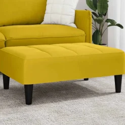 Poufs-vidaXL Repose-pied 77x55x31 cm velours Jaune