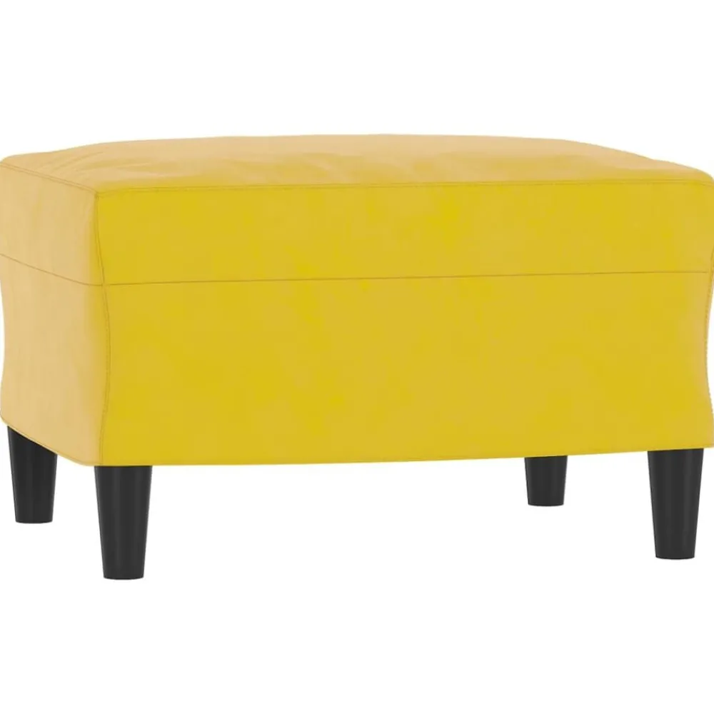 Poufs-vidaXL Repose-pied 60x50x41 cm Velours Jaune