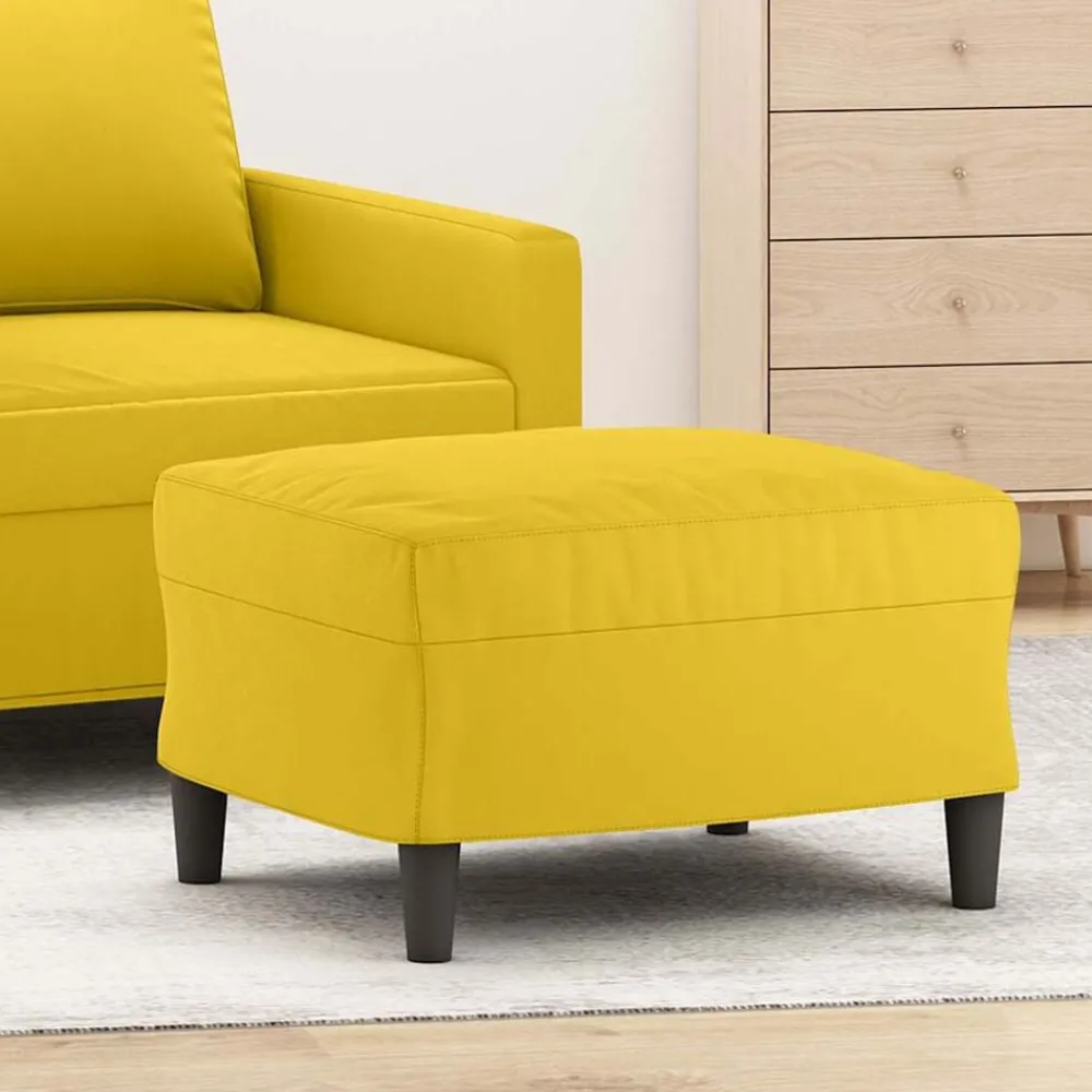 Poufs-vidaXL Repose-pied 60x50x41 cm Velours Jaune