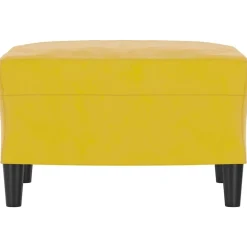 Poufs-vidaXL Repose-pied 60x50x41 cm Velours Jaune
