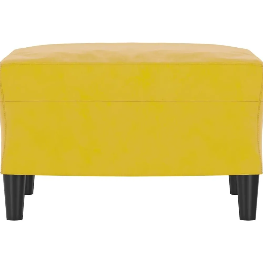 Poufs-vidaXL Repose-pied 60x50x41 cm Velours Jaune