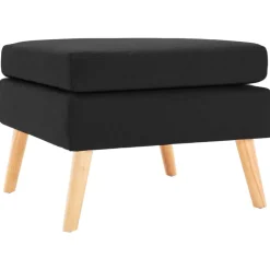 Poufs-vidaXL Repose-pied Tissu Noir