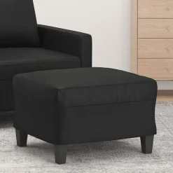 Poufs-vidaXL Repose-pied 60x50x41 cm Similicuir Noir