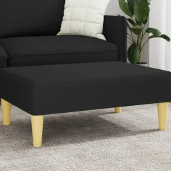 Poufs-vidaXL Repose-pied 77x55x31 cm tissu Noir