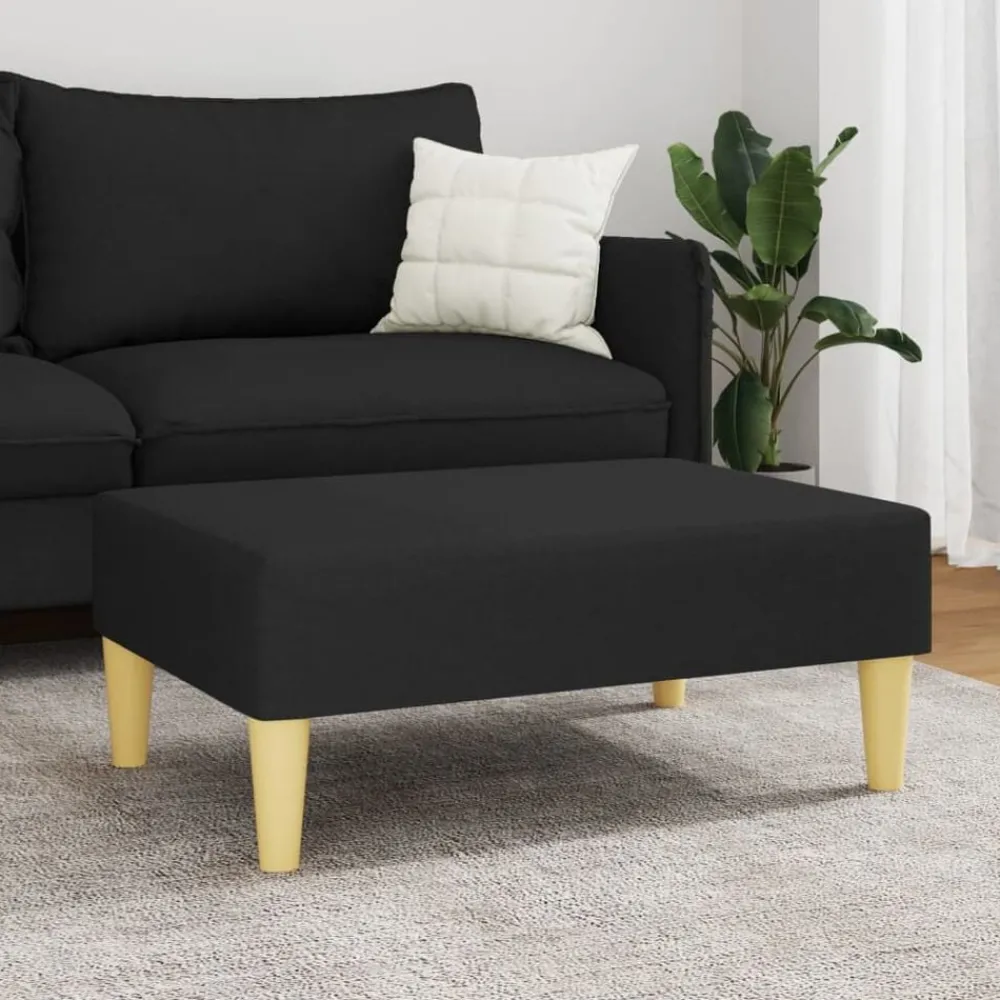 Poufs-vidaXL Repose-pied 77x55x31 cm tissu Noir