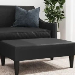 Poufs-vidaXL Repose-pied 77x55x31 cm similicuir Noir