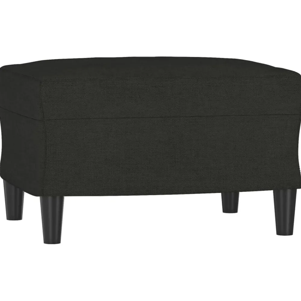 Poufs-vidaXL Repose-pied 60x50x41 cm Tissu Noir