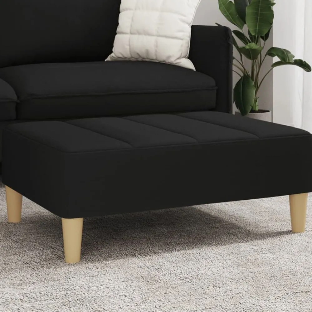 Poufs-vidaXL Repose-pied 77x55x31 cm tissu Noir