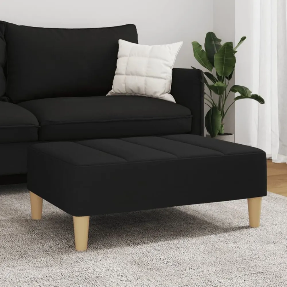 Poufs-vidaXL Repose-pied 77x55x31 cm tissu Noir
