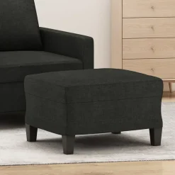 Poufs-vidaXL Repose-pied 60x50x41 cm Tissu Noir