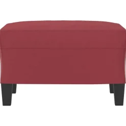 Poufs-vidaXL Repose-pied 60x50x41 cm Similicuir Rouge bordeaux