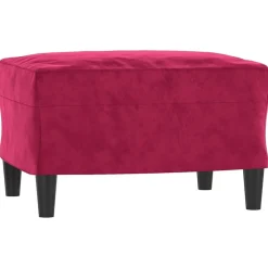 Poufs-vidaXL Repose-pied 60x50x41 cm Velours Rouge bordeaux