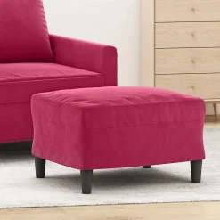 Poufs-vidaXL Repose-pied 60x50x41 cm Velours Rouge bordeaux