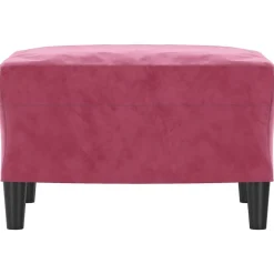 Poufs-vidaXL Repose-pied 60x50x41 cm Velours Rouge bordeaux