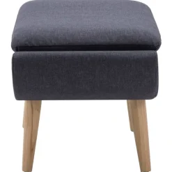 Poufs-vidaXL Repose-pied Tapisserie en tissu 73 x 43 x 42 cm Gris foncé