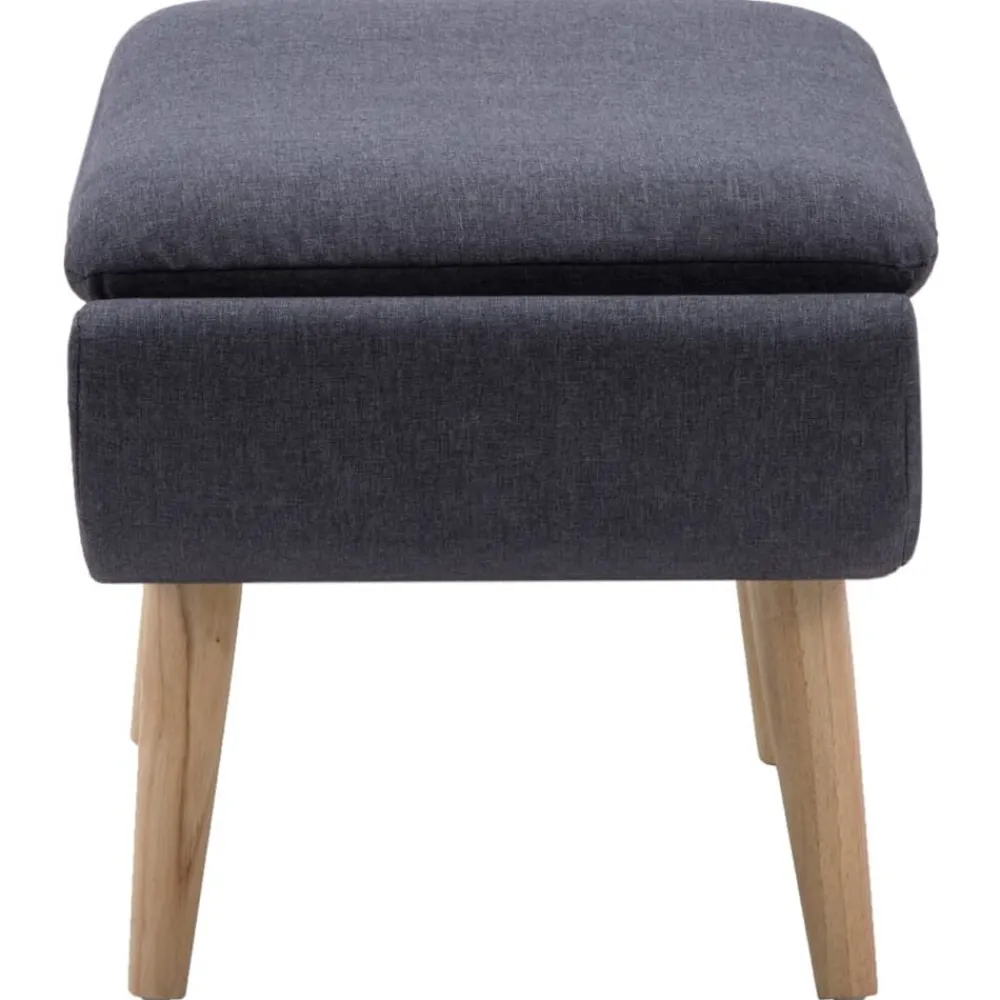Poufs-vidaXL Repose-pied Tapisserie en tissu 73 x 43 x 42 cm Gris foncé