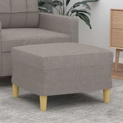 Poufs-vidaXL Repose-pied 60x50x41 cm Tissu Taupe