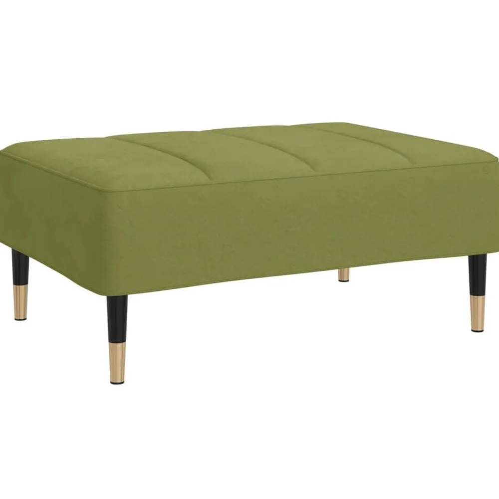 Poufs-vidaXL Repose-pied 78x56x32 cm Velours Vert clair