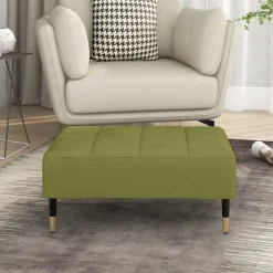 Poufs-vidaXL Repose-pied 78x56x32 cm Velours Vert clair