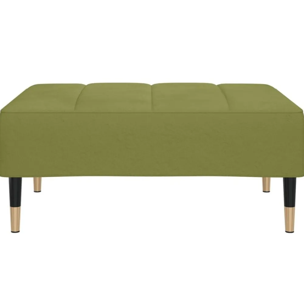Poufs-vidaXL Repose-pied 78x56x32 cm Velours Vert clair