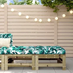 vidaXL Repose-pieds de jardin et coussins lot de 2 bois