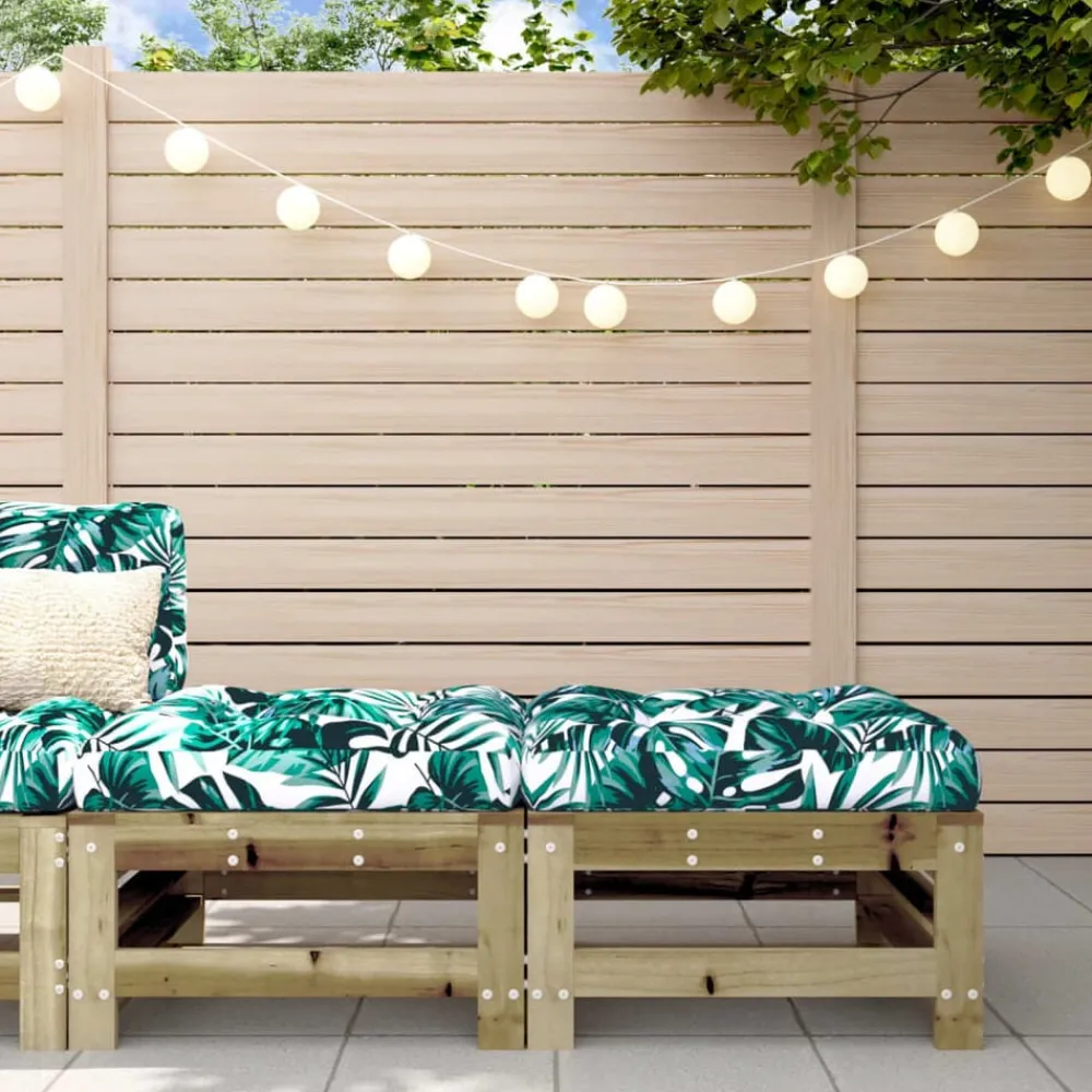 vidaXL Repose-pieds de jardin et coussins lot de 2 bois