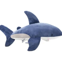 vidaXL Requin en peluche Bleu et blanc