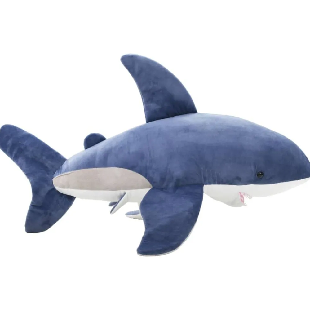 vidaXL Requin en peluche Bleu et blanc