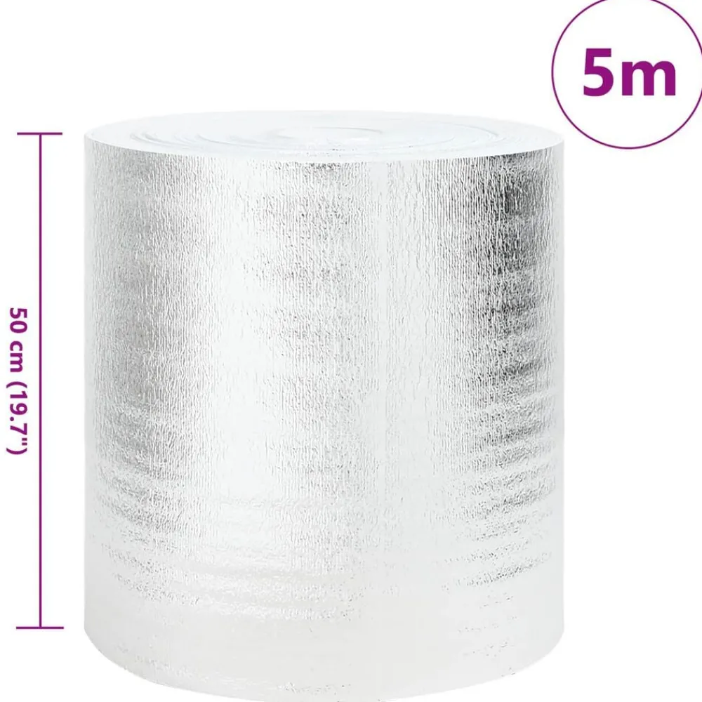 vidaXL Réflecteur de chaleur pour radiateur Argenté 5 x 0,5 m