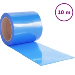 Décorations-vidaXL Rideau de porte 200 mmx1,6 mm 10 m PVC Bleu