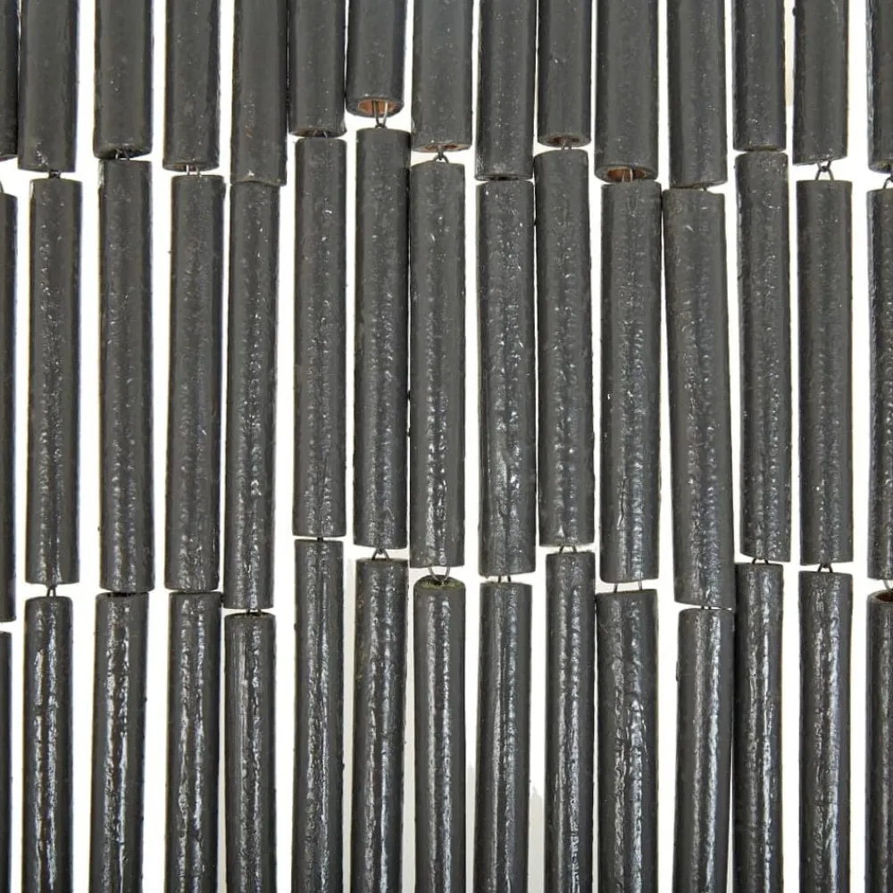 Décorations-vidaXL Rideau de porte contre insectes Bambou 90 x 200 cm Gris foncé