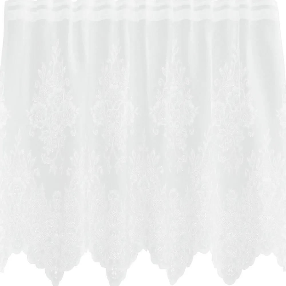 vidaXL Rideau en Dentelle avec des rideaux Blanc 80 x 150 cm Polyester