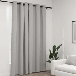 vidaXL Rideau occultant Aspect de lin avec œillets 290x245 cm