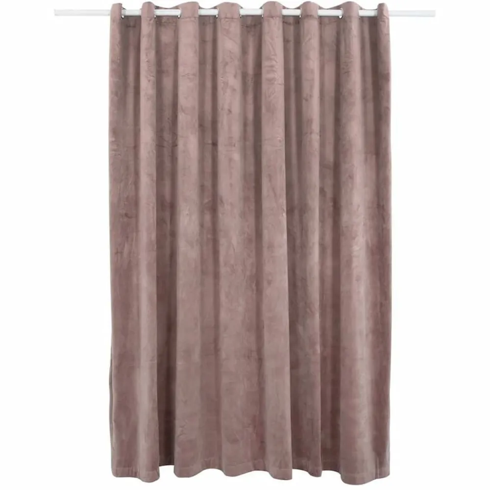 vidaXL Rideau occultant avec anneaux en métal Velours Rose 290x245 cm