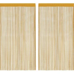 Décorations-vidaXL Rideaux à fils 2 pcs or 140x250 cm Doré