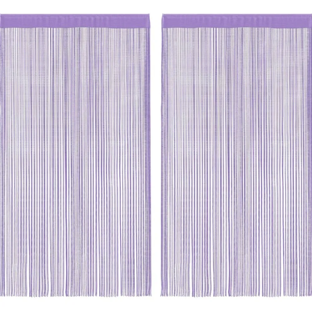 Décorations-vidaXL Rideaux à fils 2 pcs 100x250 cm Violet