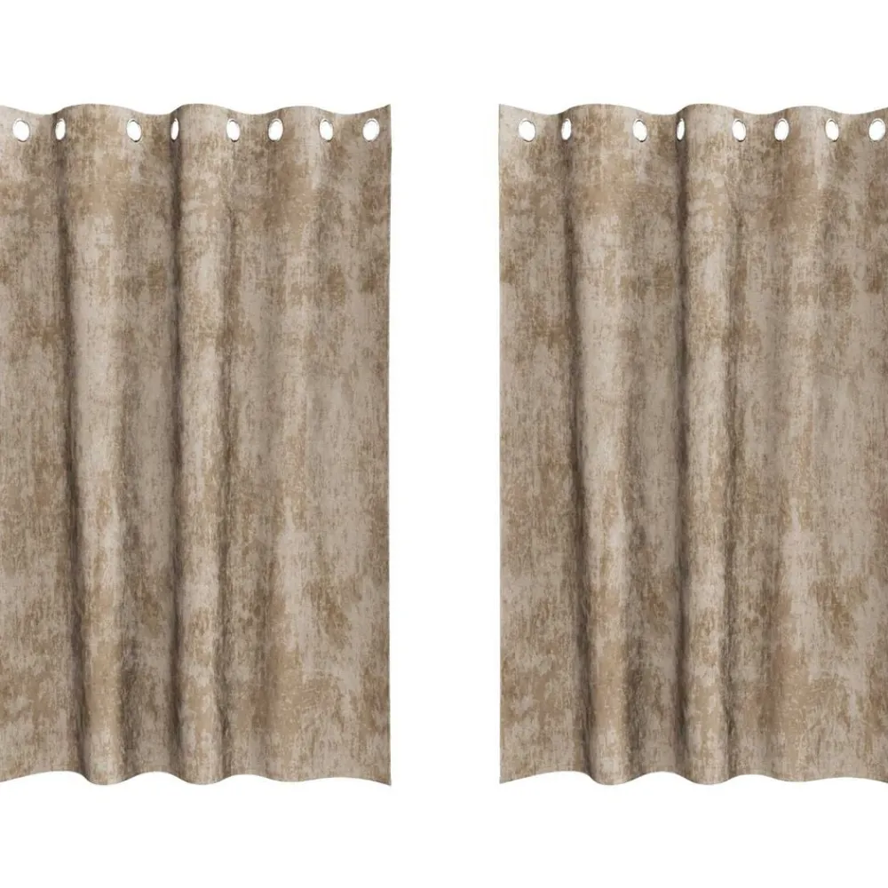 Décorations-vidaXL Rideaux en velours 2 pcs 175 x 140 cm Velours Champagne
