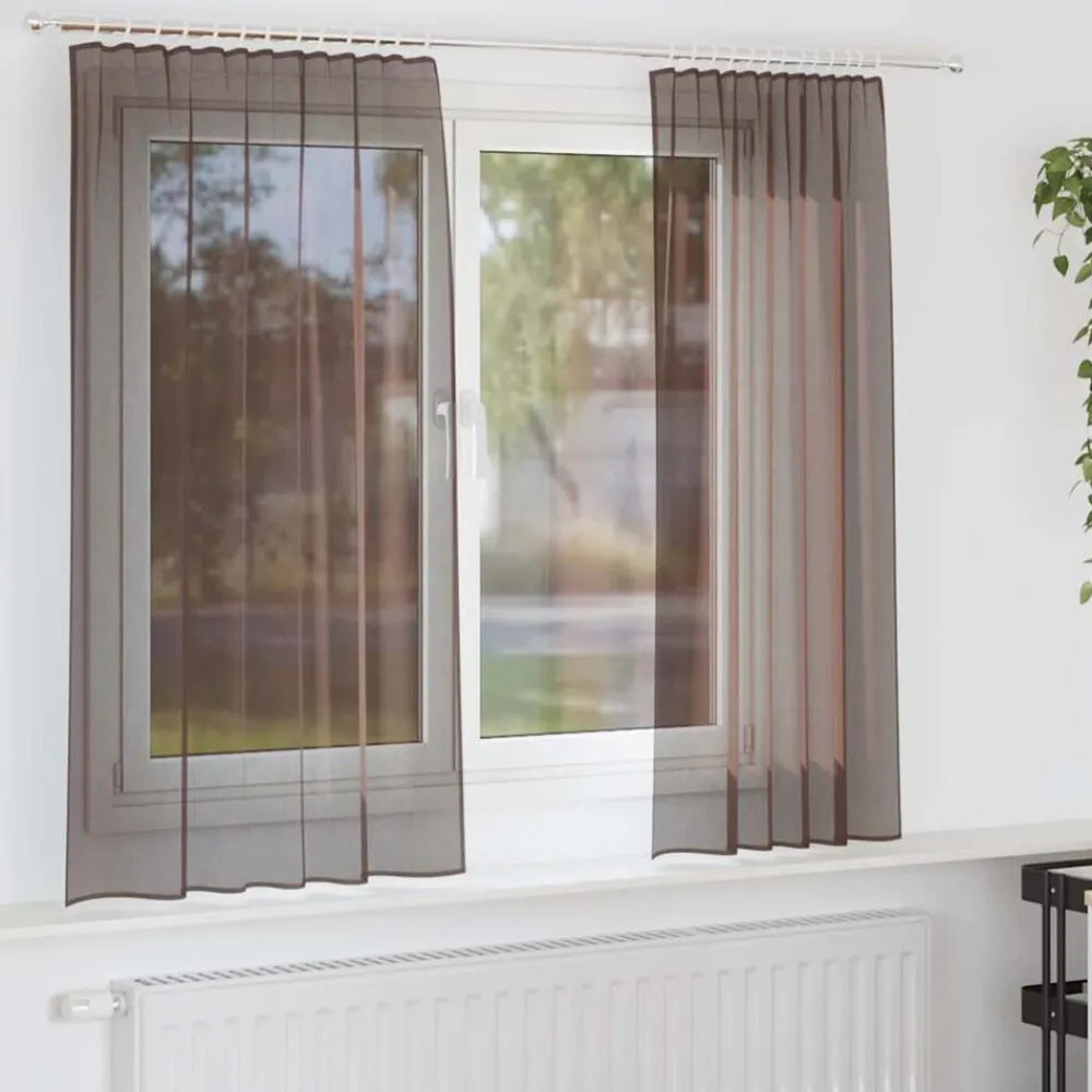 vidaXL Rideaux en voile avec passe-tringles 2 pcs